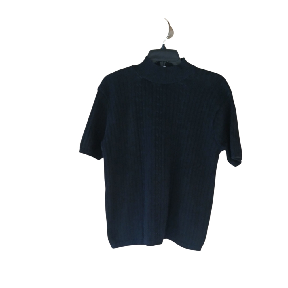 Cotton Forever Vintage Black Short Sleeved Cotton Rayon Sweater Medium